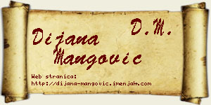 Dijana Mangović vizit kartica